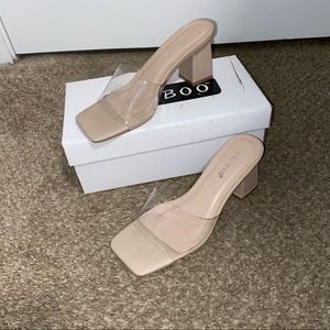 Forever 21 transparent strap block heels